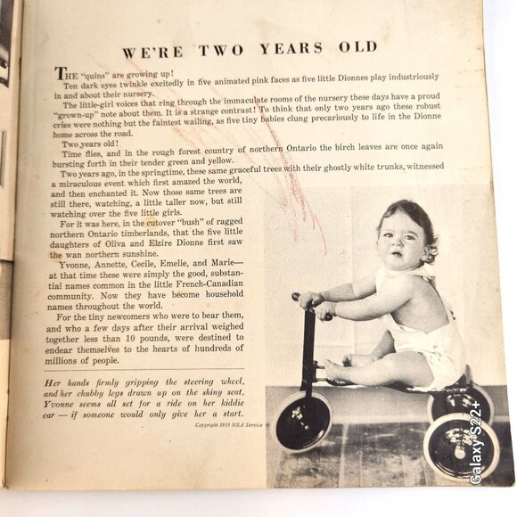 The Dionne Quintuplets Were Two Years Old By Willis Thornton Vintage Booklet - Picture 3 of 13